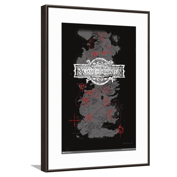 Game of Thrones - Map Canvas Wall Poster, 14.725" x 22.375"
