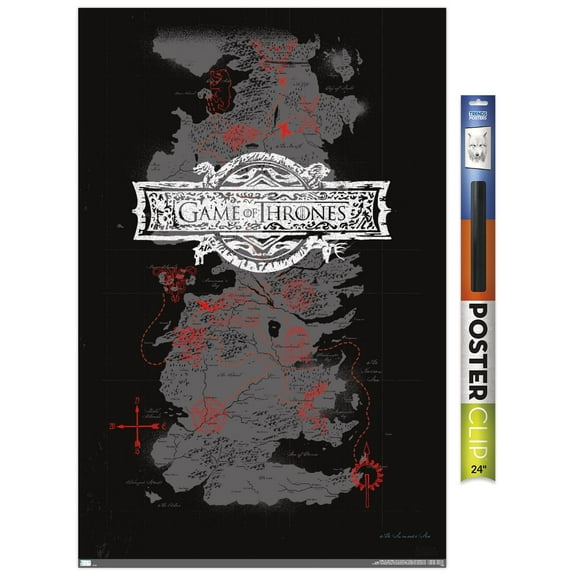 Game of Thrones - Map Wall Poster, 22.375" x 34"