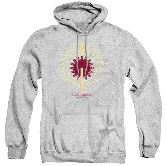 Game of Thrones Martell Burst Sigil Unisex Adult Pull-Over Hoodie,Athletic Heather, Large