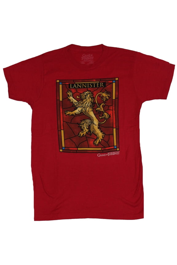 Game of Thrones Mens T-Shirt - Stained Glass Style Lannister Image (Medium)
