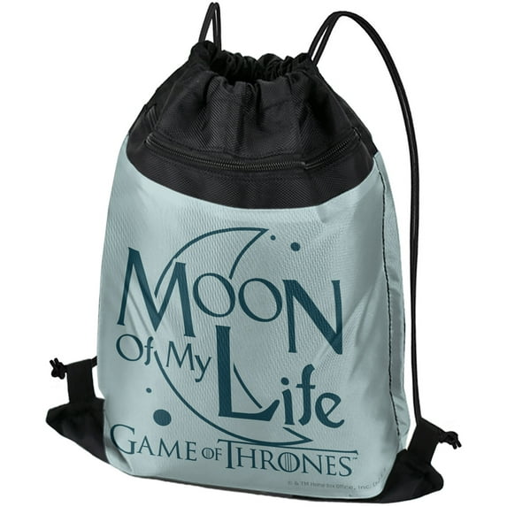 Game of Thrones Moon of My Life Drawstring Backpack Sports Bag Sackpack 17" x 13", Perfect for Gym, Yoga or Practice