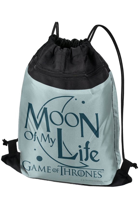 Game of Thrones Moon of My Life Drawstring Backpack Sports Bag Sackpack 17" x 13", Perfect for Gym, Yoga or Practice