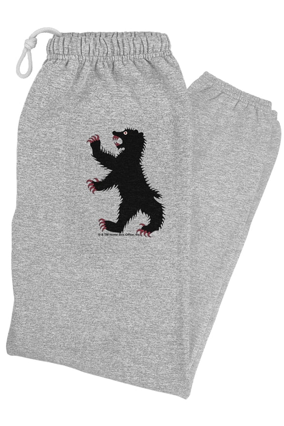 Game of Thrones Mormont Sigil Unisex Jogger Sweatpants for Men and Women, Athletic Heather, Medium