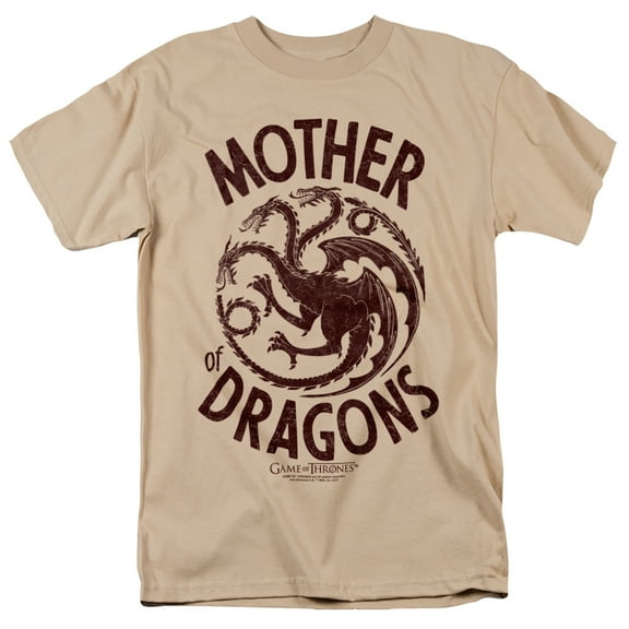 Game of Thrones Mother of Dragons Unisex Adult T-Shirt, Sand, Medium