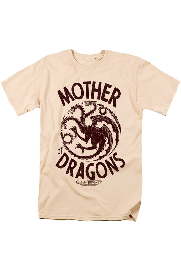 Game of Thrones Mother of Dragons Unisex Adult T-Shirt, White, Medium