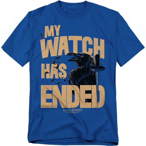 Game of Thrones My Watch Has Ended Unisex Adult T-Shirt, Royal, Medium