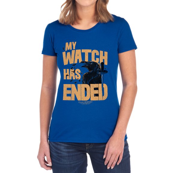 Game of Thrones My Watch Has Ended Women's T Shirt,Royal, Medium