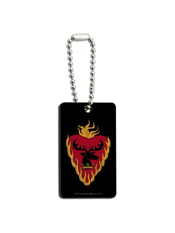 Game of Thrones Stannis Baratheon Sigil Wood Wooden Rectangle Keychain Key Ring