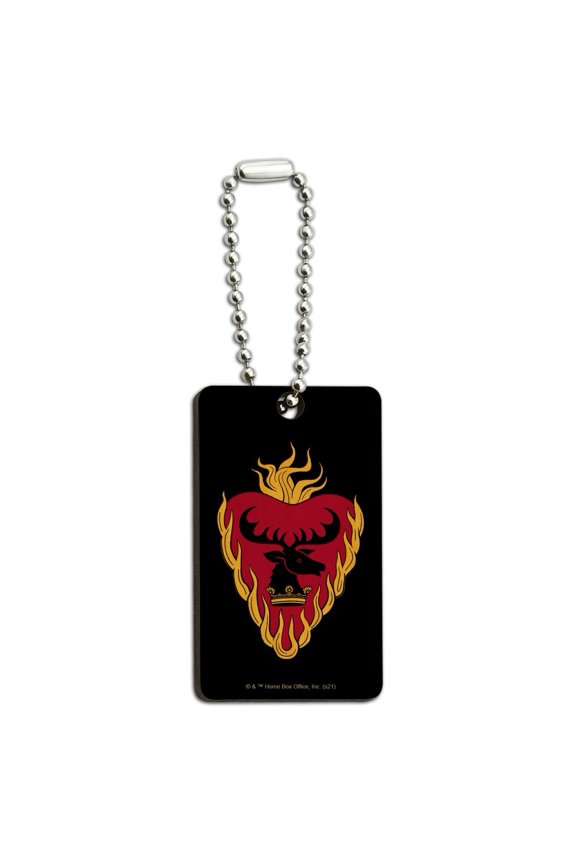 Game of Thrones Stannis Baratheon Sigil Wood Wooden Rectangle Keychain Key Ring