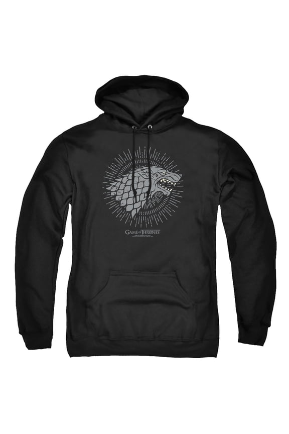 Game of Thrones Stark Burst Sigils Unisex Adult Pull-Over Hoodie,Black, Large