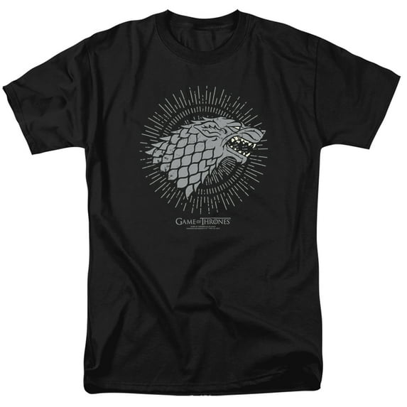 Game of Thrones Stark Burst Sigils Unisex Adult T-Shirt, Black, 4X-Large
