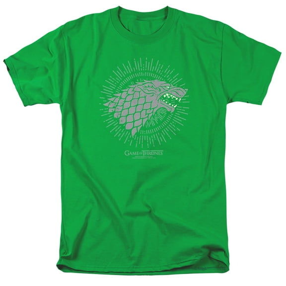Game of Thrones Stark Burst Sigils Unisex Adult T-Shirt, Kelly Green, Large