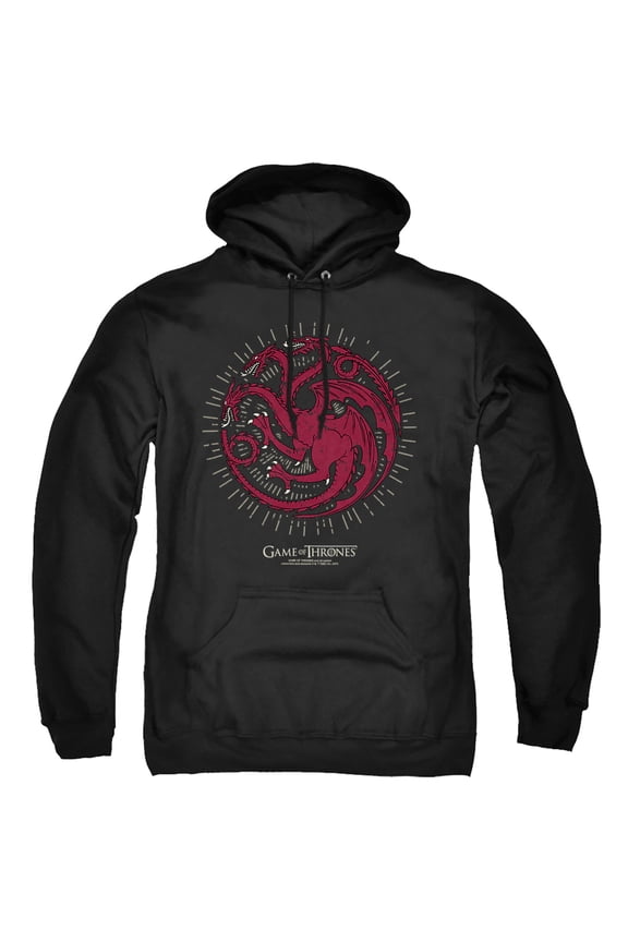 Game of Thrones Targaryen Burst Sigil Unisex Adult Pull-Over Hoodie, Targaryen Burst Sigil, 4X-Large