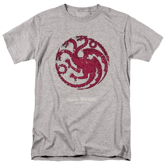 Game of Thrones Targaryen Burst Sigil Unisex Adult T-Shirt, Athletic Heather, 4X-Large
