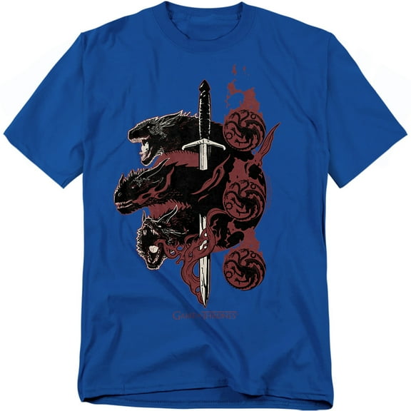 Game of Thrones Targaryen Dragons Unisex Adult T-Shirt, Royal, Large