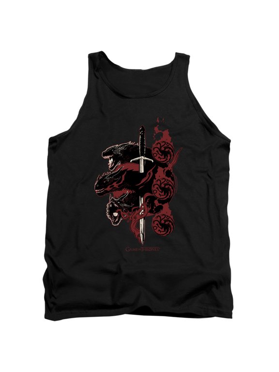 Game of Thrones Targaryen Dragons Unisex Adult Tank Top,Black, Large