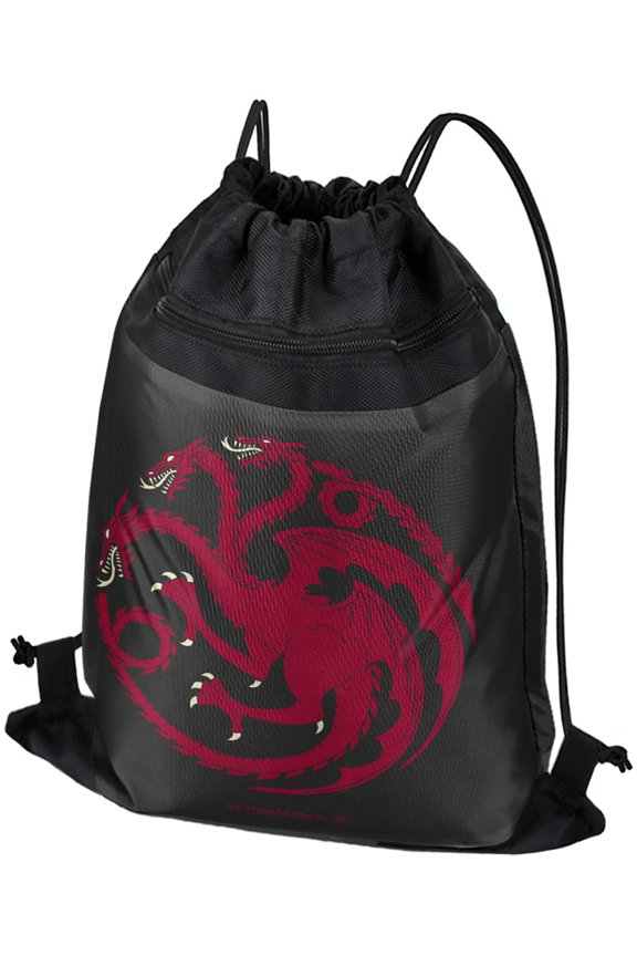 Game of Thrones Targaryen Sigil Drawstring Backpack Sports Bag Sackpack 17" x 13", Perfect for Gym, Yoga or Practice