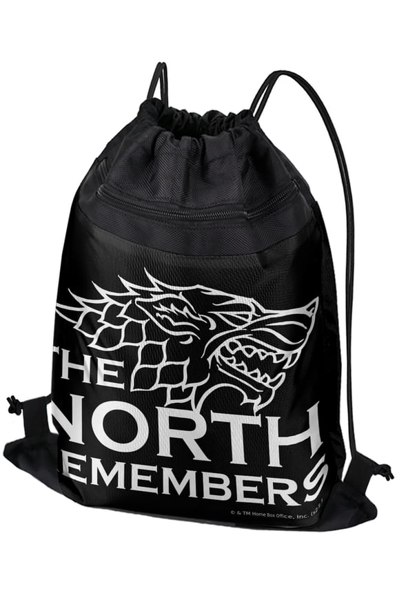 Game of Thrones The North Remembers Drawstring Backpack Sports Bag Sackpack 17" x 13", Perfect for Gym, Yoga or Practice