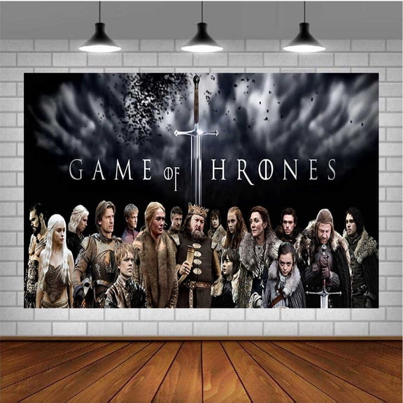 Game of Thrones Themed Birthday Backdrop Banner - Hanging Wall Decor Tapestry for Party Celebrations