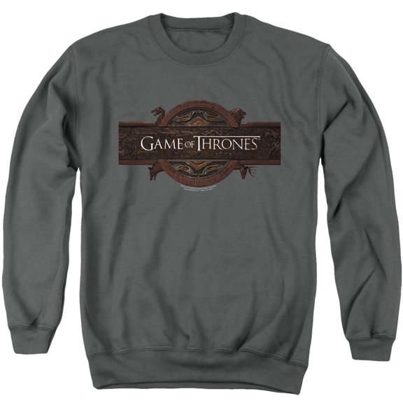 Game of Thrones Title Sequence Logo Unisex Adult Crewneck Sweatshirt,Charcoal, Large