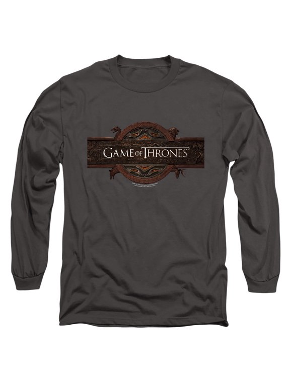 Game of Thrones Title Sequence Logo Unisex Adult Long-Sleeve T Shirt,Charcoal, X-Large