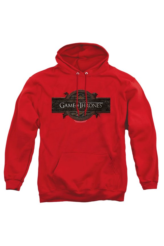 Game of Thrones Title Sequence Logo Unisex Adult Pull-Over Hoodie,Red, Small