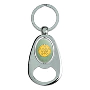 Game of Thrones Tyrell Sigil Keychain Chrome Metal Spinning Oval Bottle Opener