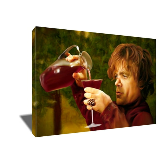 Game of Thrones Tyrion Lannister More Wine Poster Photo Painting Portrait Canvas Artwork Gallery Wrapped on 1.5 inch Wood Frame