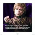 thumbnail image 1 of Game of Thrones - Tyrion Lannister - iQuote Never Forget What You Are Poster (16 x 16), 1 of 1