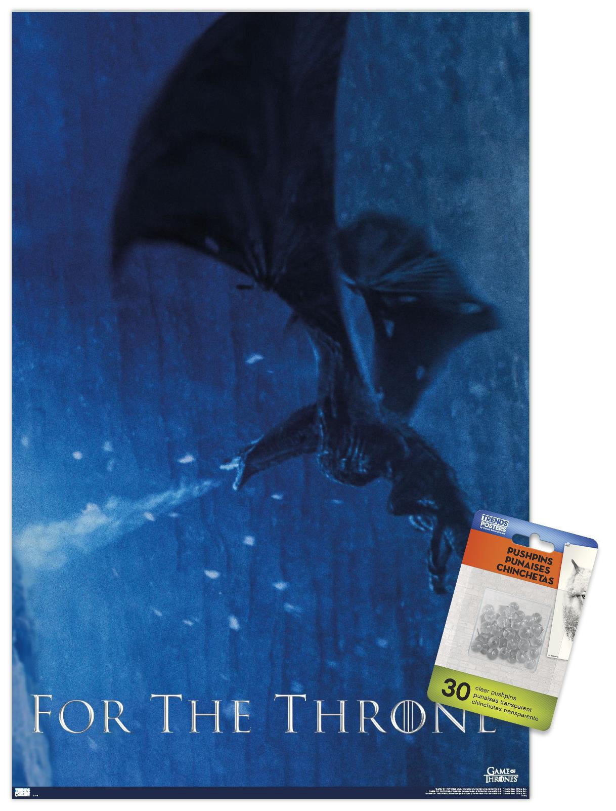 Game of Thrones - Viserion Wall Poster with Pushpins, 14.725" x 22.375"