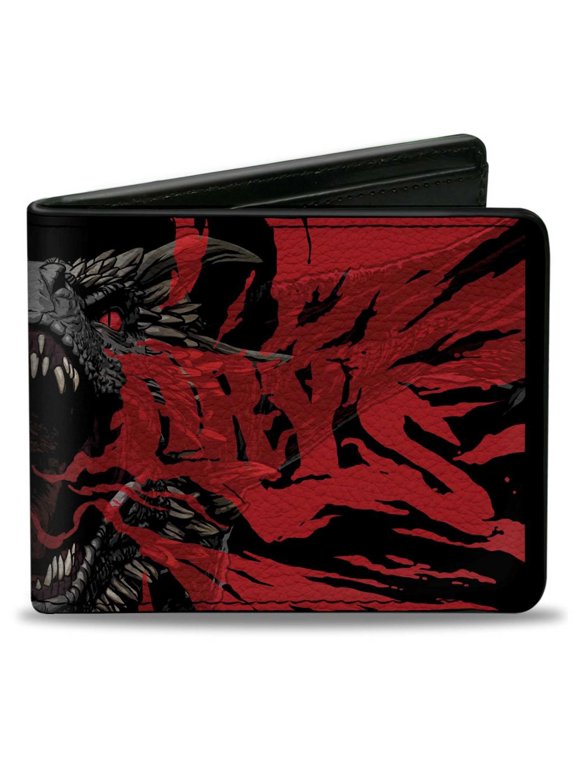 Game of Thrones Wallet, Bifold, Game of Thrones Dracarys Dragon Fire Black Reds, Vegan Leather
