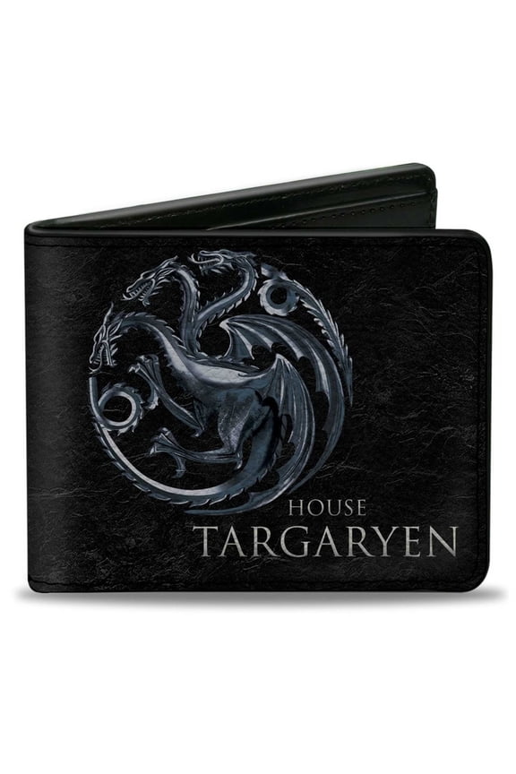 Game of Thrones Wallet, Bifold, Game of Thrones House of Targaryen Three Headed Dragon Sigil, Vegan Leather