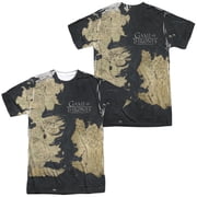 Game of Thrones Westeros Map Front/Back Print Unisex Adult Sublimated T Shirt,Multi, 2X-Large