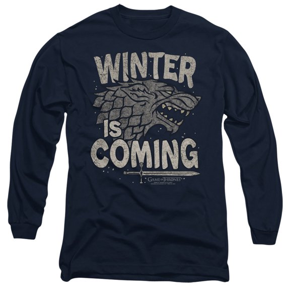 Game of Thrones Winter Is Coming Unisex Adult Long-Sleeve T Shirt,Winter Is Coming, Medium