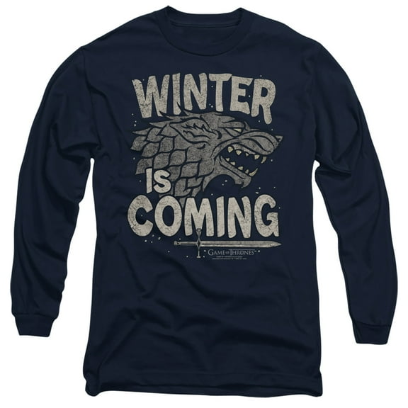 Game of Thrones Winter Is Coming Unisex Adult Long-Sleeve T Shirt,Winter Is Coming, X-Large