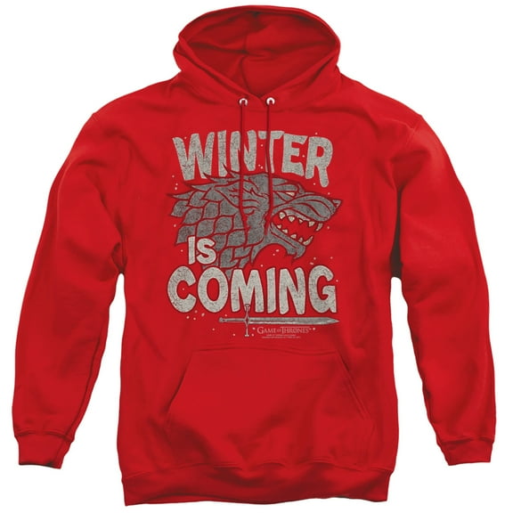 Game of Thrones Winter Is Coming Unisex Adult Pull-Over Hoodie,Red, 3X-Large