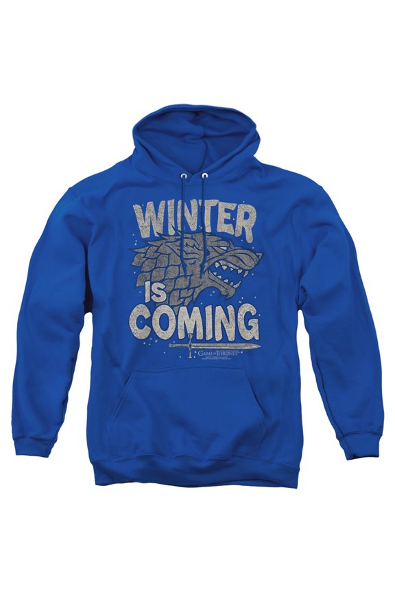 Game of Thrones Winter Is Coming Unisex Adult Pull-Over Hoodie,Royal, Small