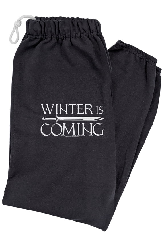 Game of Thrones Winter Is Coming Unisex Jogger Sweatpants for Men and Women, Black, 2X-Large