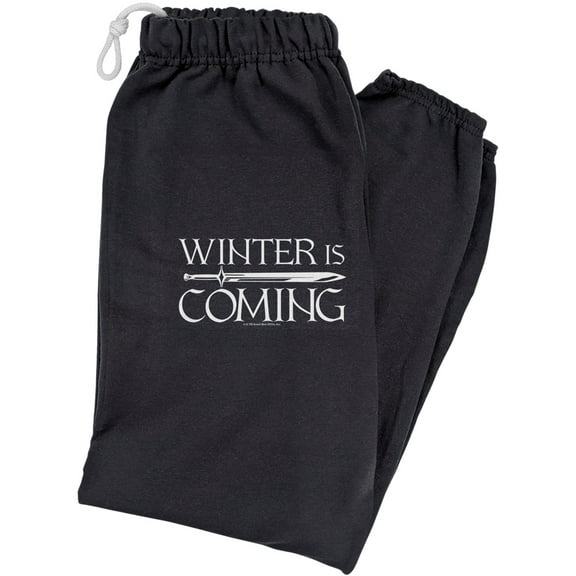 Game of Thrones Winter Is Coming Unisex Jogger Sweatpants for Men and Women, Black, X-Large