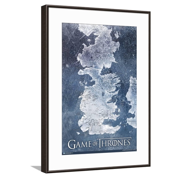 Game of Thrones - Winter Map Canvas Wall Poster, 14.725" x 22.375"