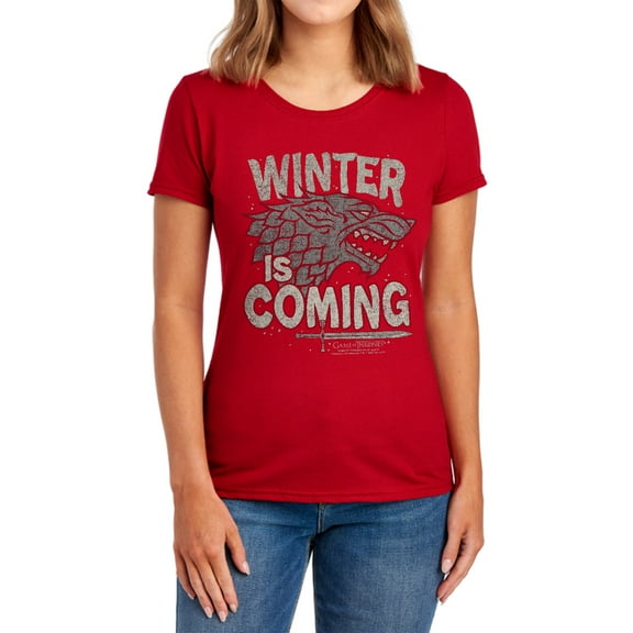 Game of Thrones Winter is Coming Women's T Shirt,Red, 2X-Large