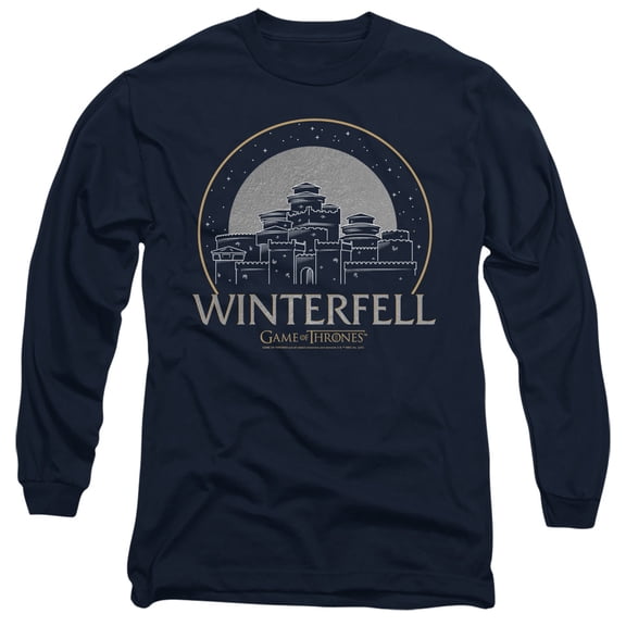 Game of Thrones Winterfell Unisex Adult Long-Sleeve T Shirt,Winterfell, 3X-Large