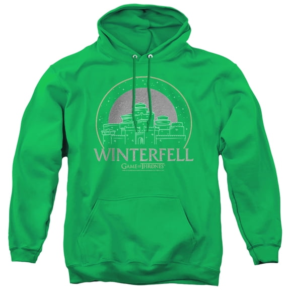 Game of Thrones Winterfell Unisex Adult Pull-Over Hoodie,Kelly Green, Small