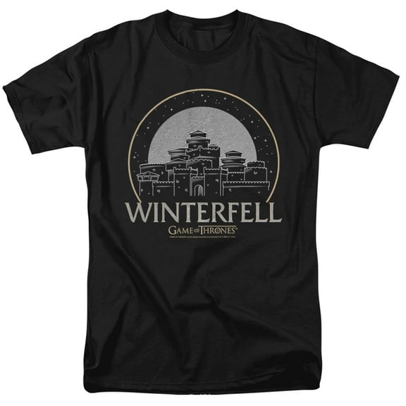 Game of Thrones Winterfell Unisex Adult T-Shirt, Black, 4X-Large