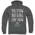 thumbnail image 1 of Game of Thrones You Know Nothing Jon Snow Unisex Adult Pull-Over Hoodie,Charcoal, X-Large, 1 of 5