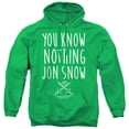 thumbnail image 1 of Game of Thrones You Know Nothing Jon Snow Unisex Adult Pull-Over Hoodie,Kelly Green, Small, 1 of 5