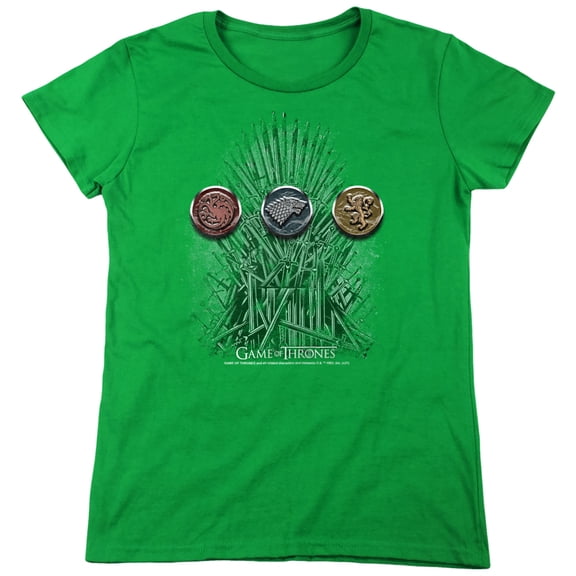 Game of Thrones for The Throne Sigils Women's T Shirt,Kelly Green, 2X-Large