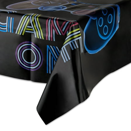 Rectangular 48" x 84" Multicolor Game On Table Cover, by Way To Celebrate