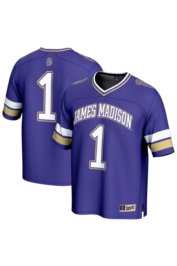 #1 Purple James Madison Dukes Lightweight Collegiate Football Fashion Jersey