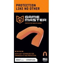 GameMaster Adult Strapless Mouth Guard – Orange, EVA Material, Boil & Bite Fit, Multi-Sport Protection for Football, Basketball & More